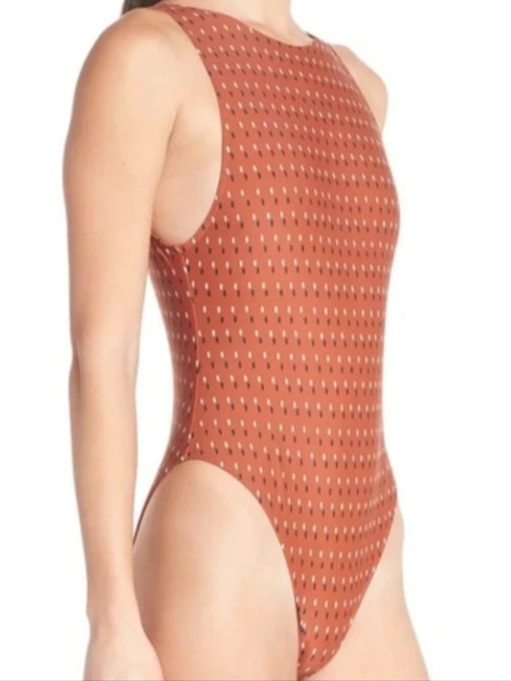 Something Navy Rust High-Neck One-Piece Swimsuit